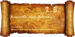 Kopcsányi Barna névjegykártya
