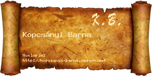 Kopcsányi Barna névjegykártya